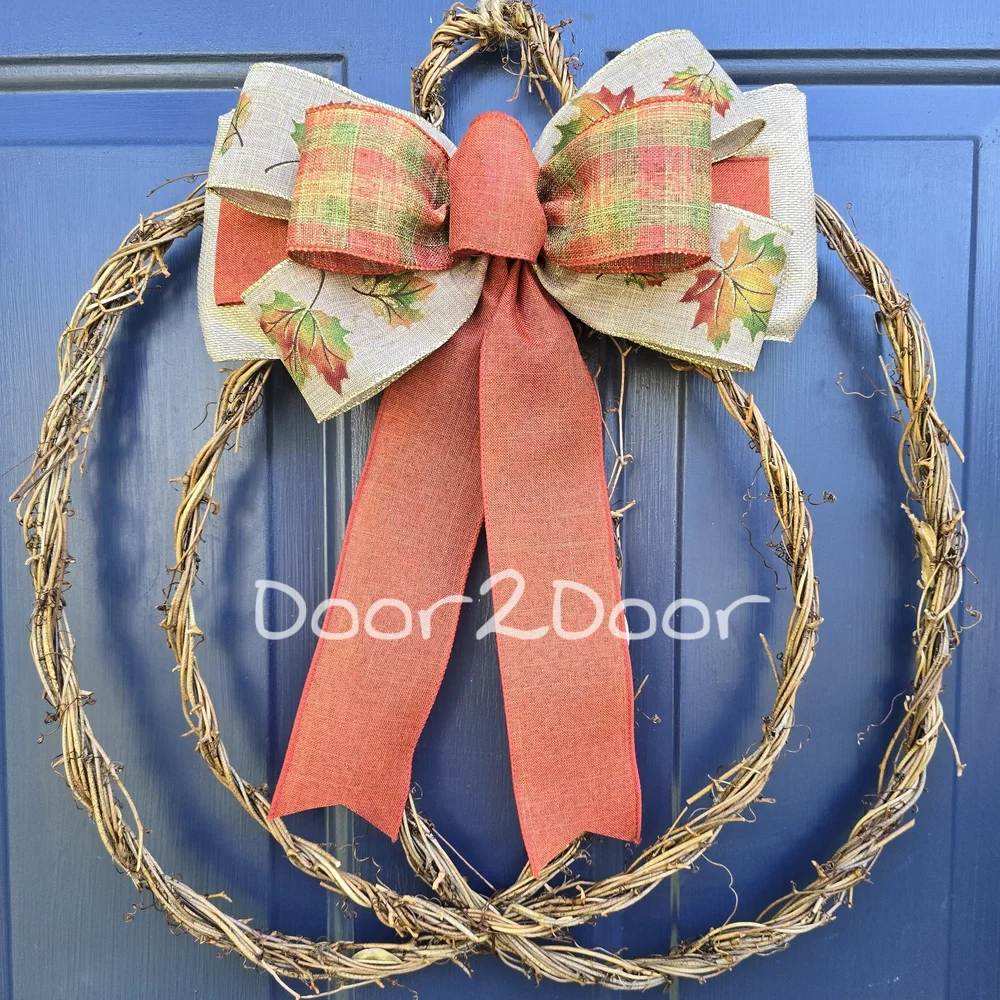 Autumn Wreath with Orange and Brown Accents